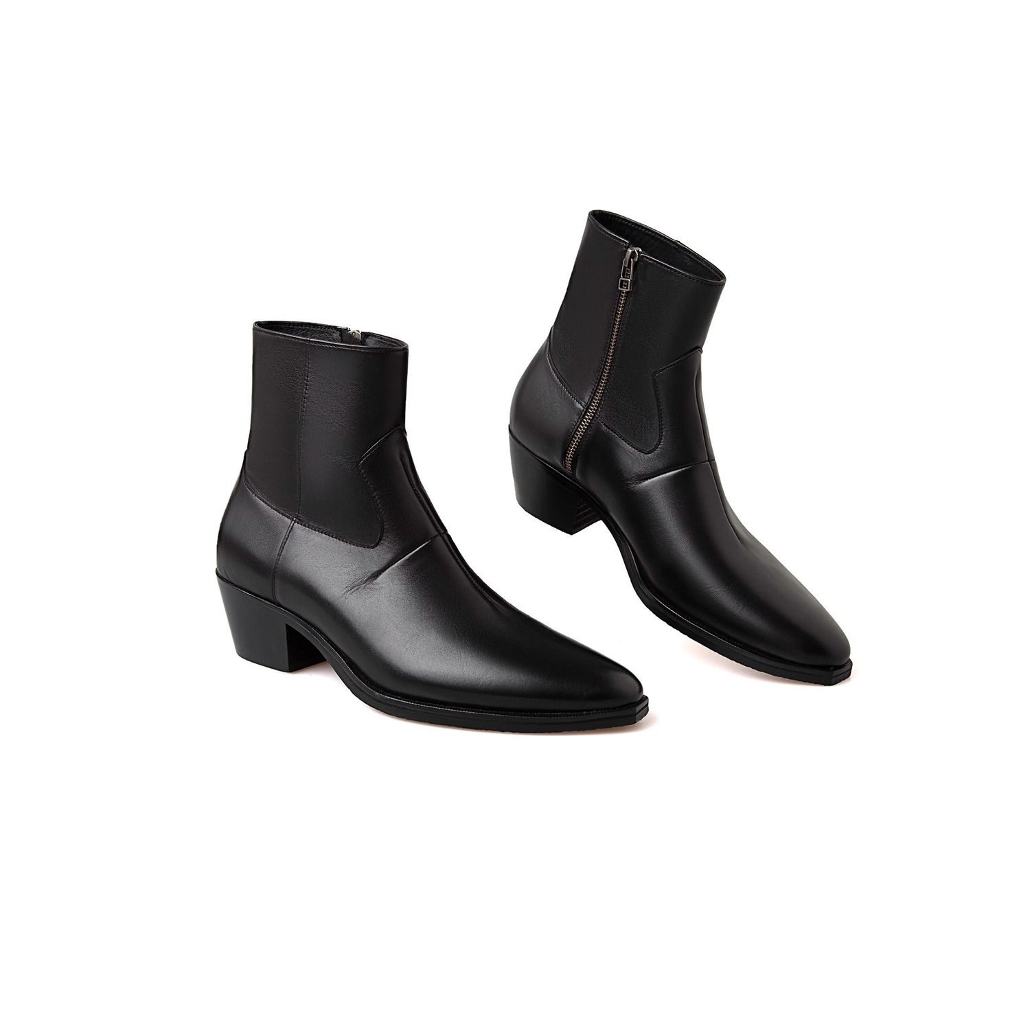 Leather Work Western - Trendy Western Boots Thick Bottom Chelsea