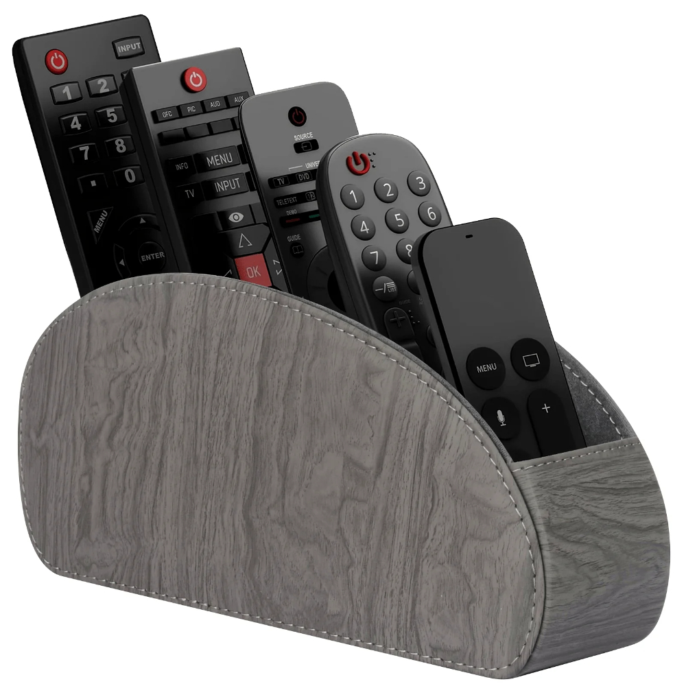 Leatherwork Table - PU Leather Remote Control Holder5Compartments,Multi-Device Organizer