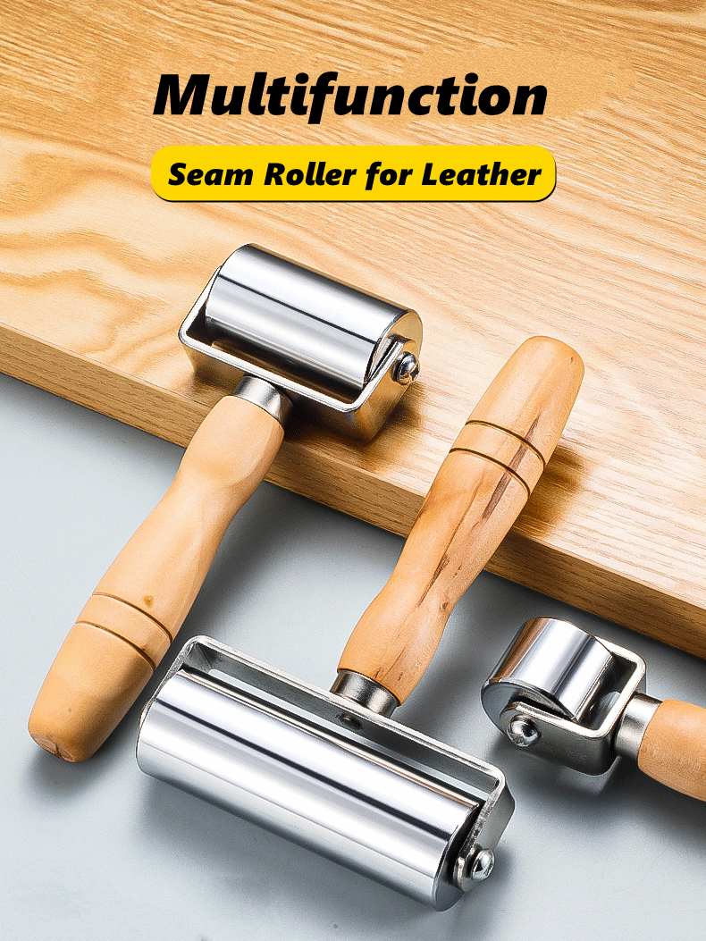 Leatherwork Edge Creaser - Leather Press Edge Roller with Wooden