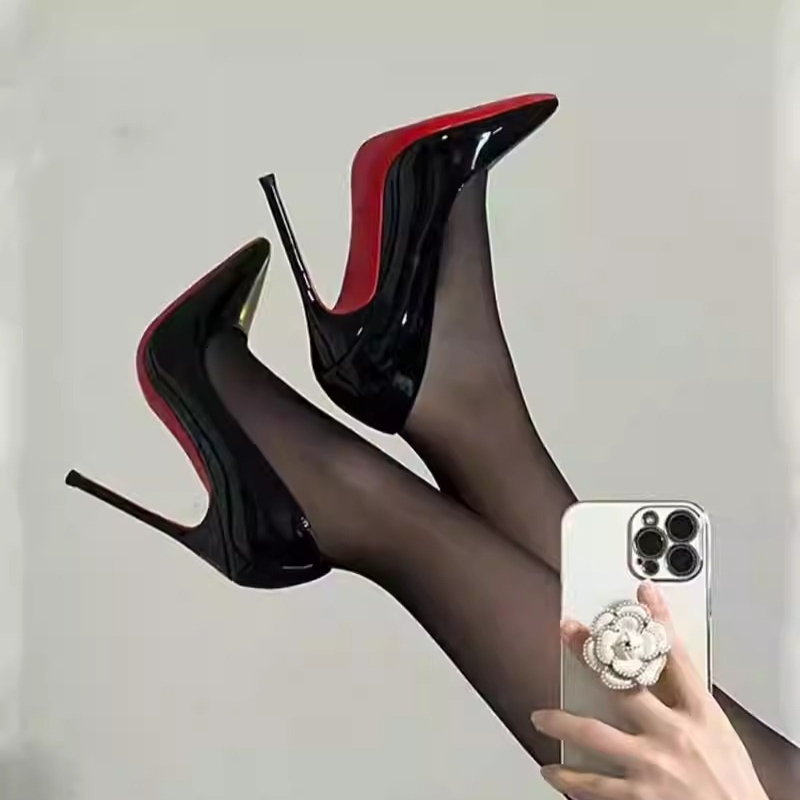 Leatherworking Classic - Sexy Pointed Toe Patent Leather High
