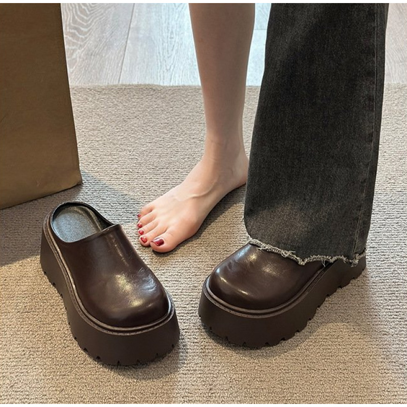 2026New women's thick-soled mu - đánh giá và giá Leather Work Flats