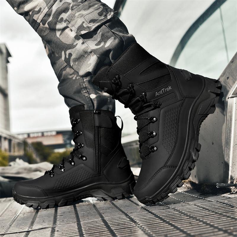 New Men Tactical Boots Hunting - đánh giá và giá Leather Work Flats