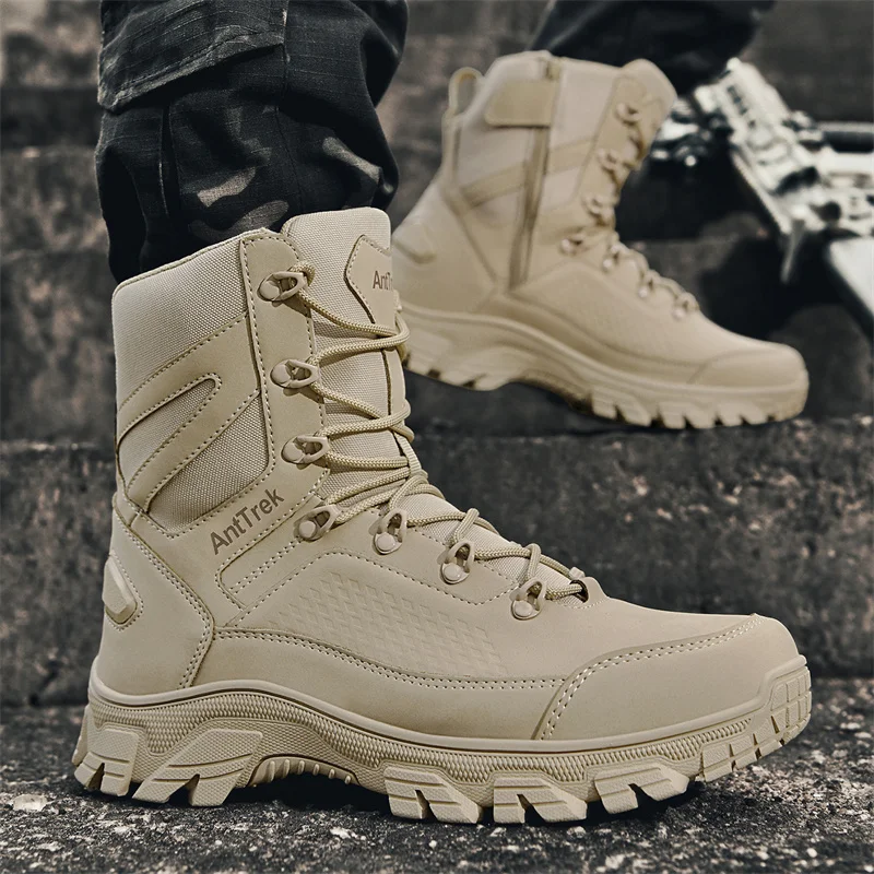 New Men Tactical Boots Hunting - đánh giá và giá Leather Work Flats