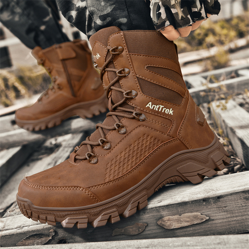 New Men Tactical Boots Hunting - đánh giá và giá Leather Work Flats