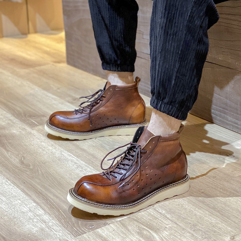Men's Genuine Leather Hollow O - đánh giá và giá Leather Work Western