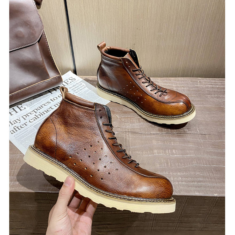 Men's Genuine Leather Hollow O - đánh giá và giá Leather Work Western