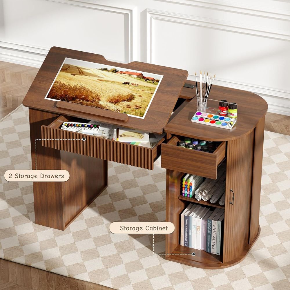 Storage Cabinet Desk with Draw - đánh giá và giá Leather Working
