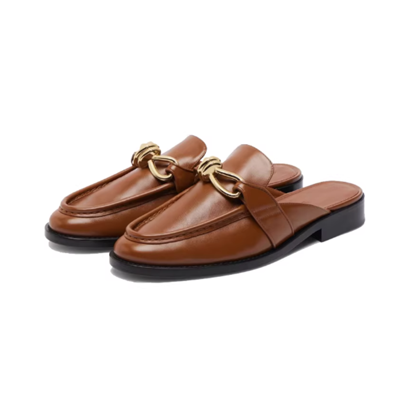 Metal Buckle Half Slippers For - đánh giá và giá Leather Work Flats