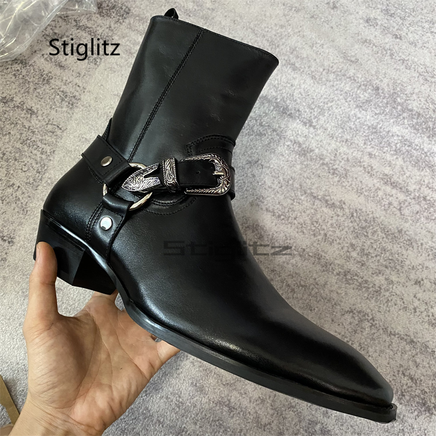 Men's Belt Buckle Ankle Boots  - đánh giá và giá Leather Work Western