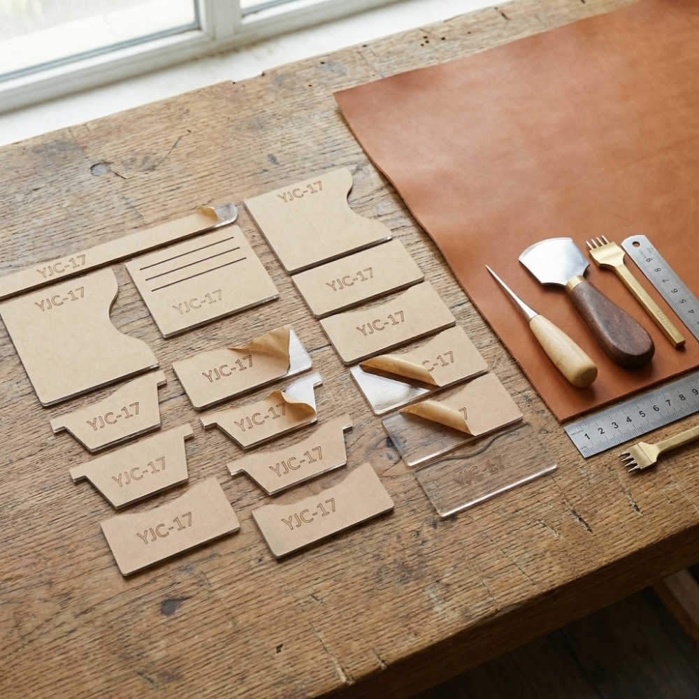 13Pcs YJC-17 Wallet Template A - đánh giá và giá Leatherwork Patterns Free