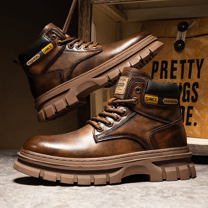 Vintage Men Platform Ankle Boo - đánh giá và giá Leather Work Flats