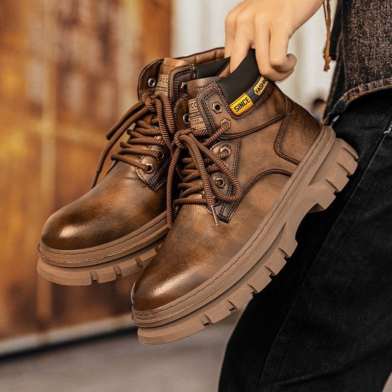 Vintage Men Platform Ankle Boo - đánh giá và giá Leather Work Flats