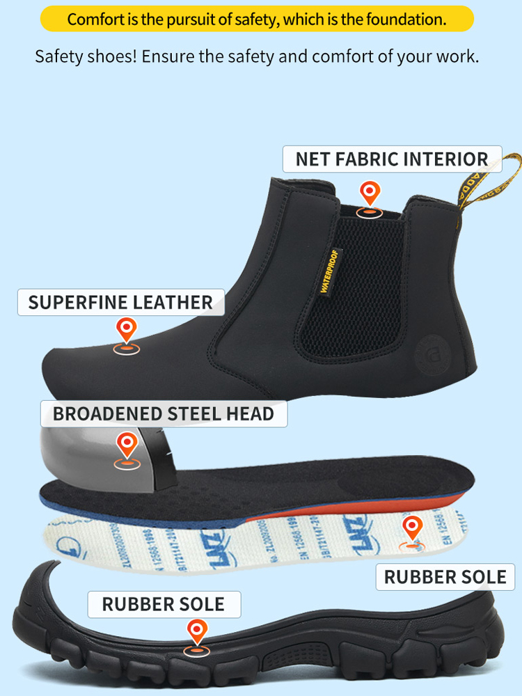 Waterproof Work Boots Men Punc - đánh giá và giá Leather Work Flats