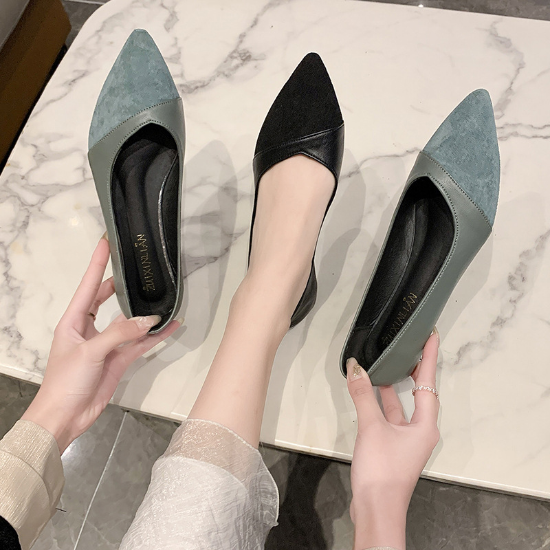 Flat black leather shoes for w - đánh giá và giá Leather Working