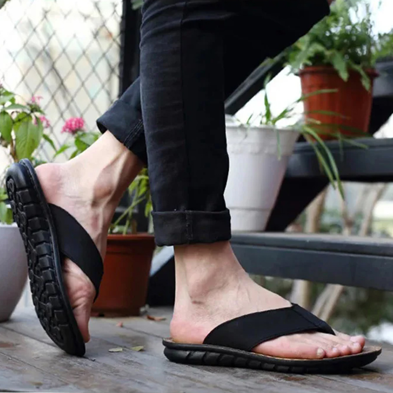 Summer Shoes Men Slippers Genu - đánh giá và giá Leather Work Flats