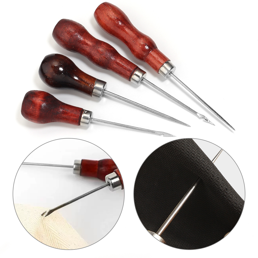 Wooden Handle Awls DIY Leather - đánh giá và giá Leatherwork Hole Punch