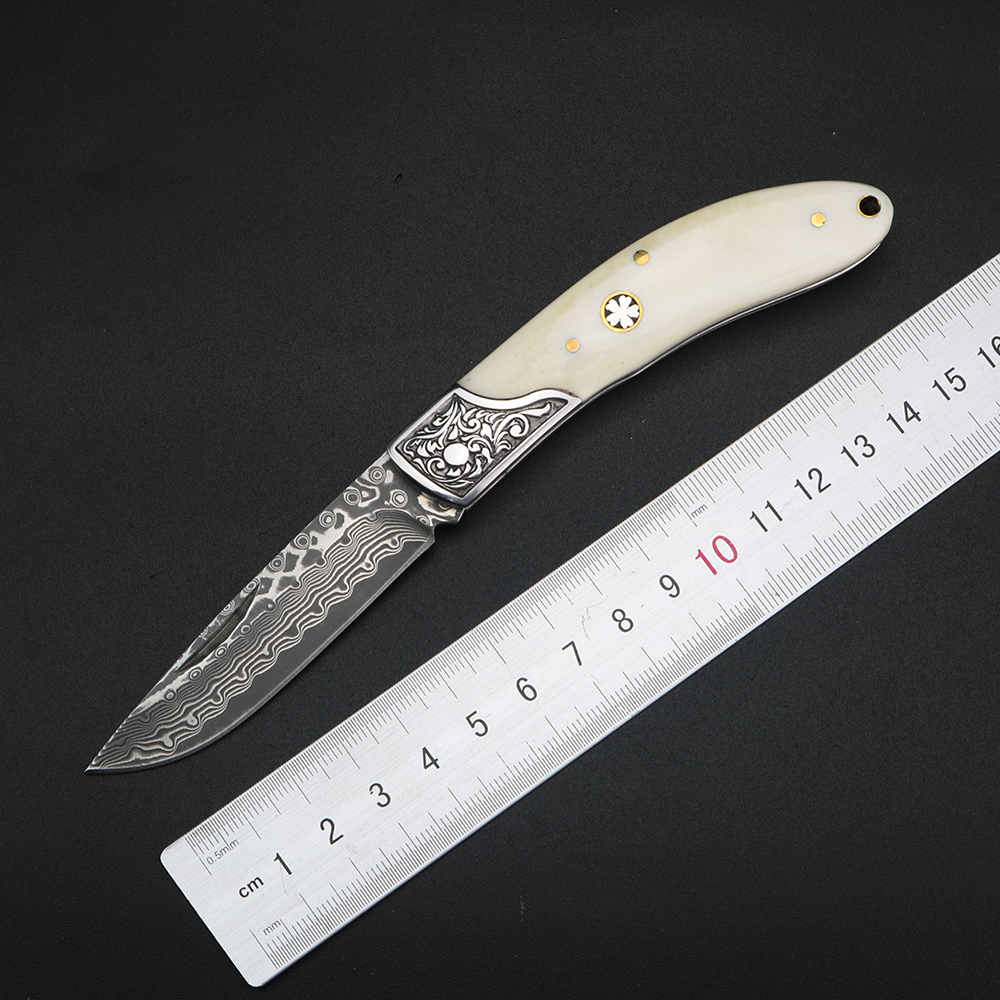 Bull bone Damascus steel foldi - đánh giá và giá Bone Folder Tool