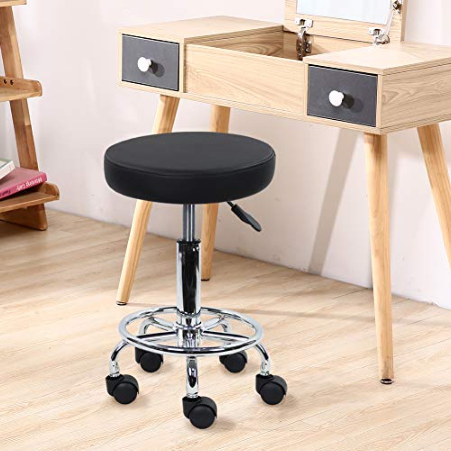 PU Leather Round Rolling Stool - đánh giá và giá Leather Working