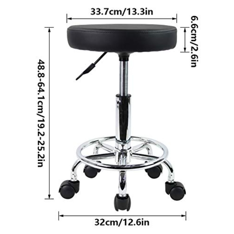 PU Leather Round Rolling Stool - đánh giá và giá Leather Working