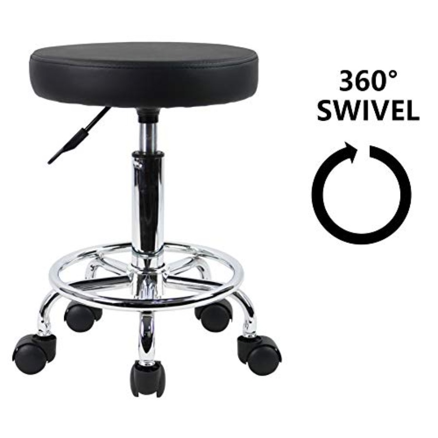 PU Leather Round Rolling Stool - đánh giá và giá Leather Working
