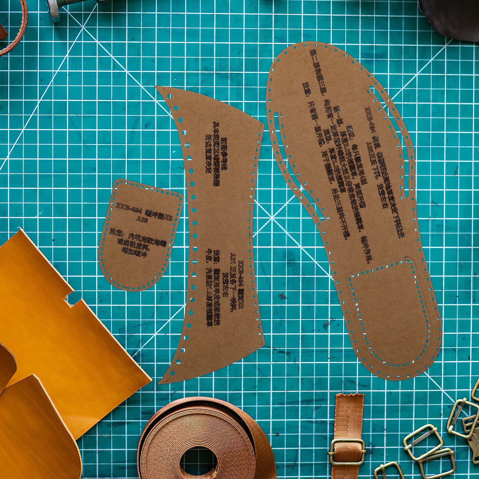 1Set Slipper Pattern Kraft Pap - đánh giá và giá Leatherwork Patterns Free