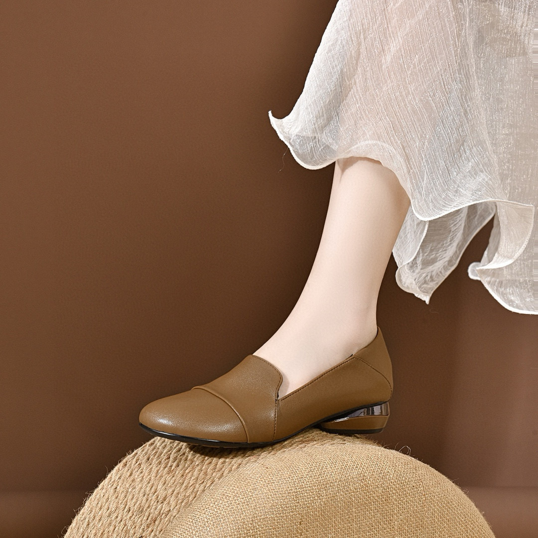 Women's shoes 2026 autumn low  - đánh giá và giá Leather Working